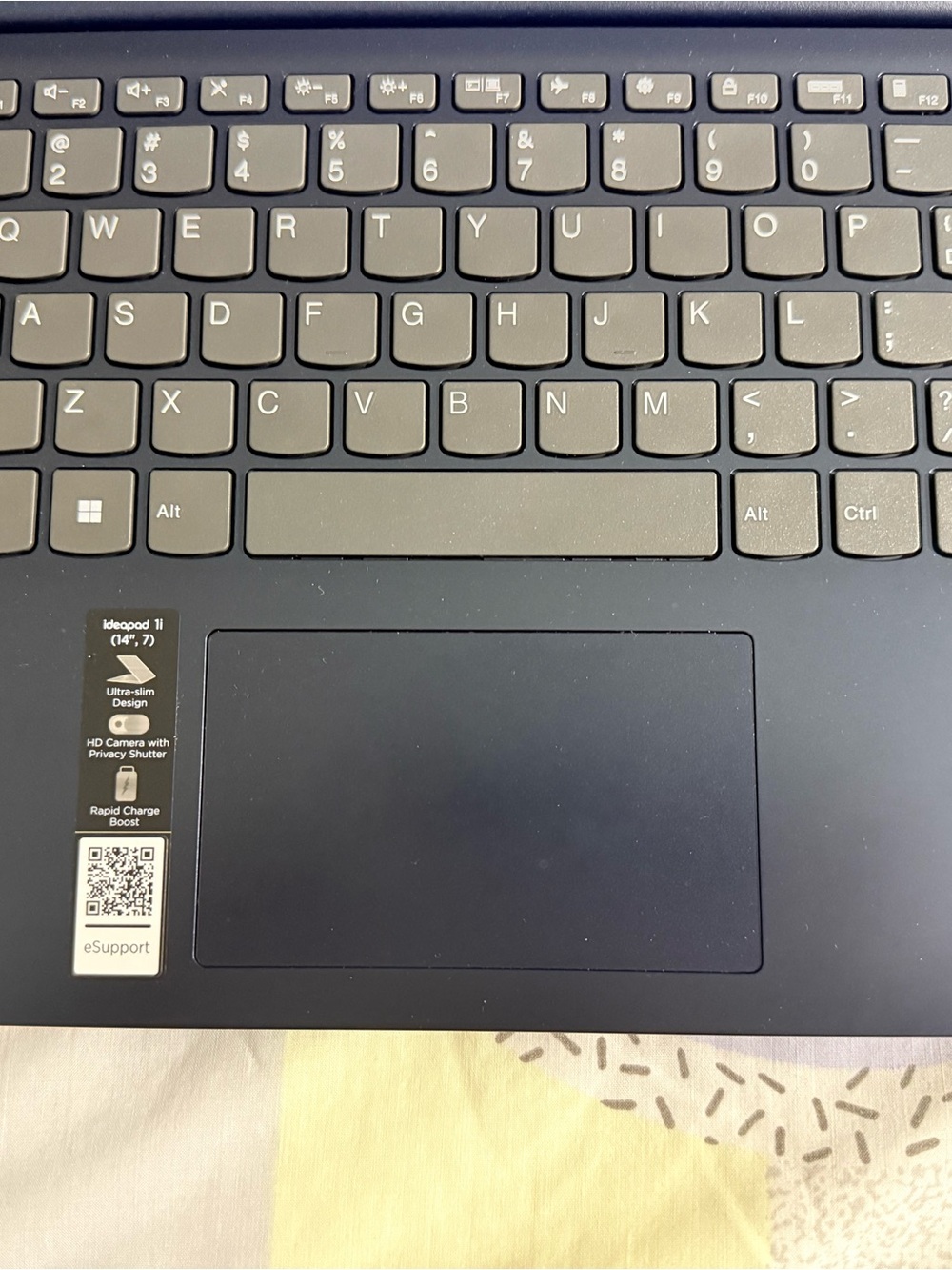 Lenovo Navy Blue Laptop with Charger and Pink Mouse - Picture 3 of 13